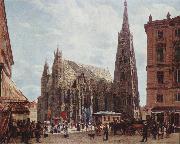 Rudolf von Alt View of Stephansdom Spain oil painting reproduction